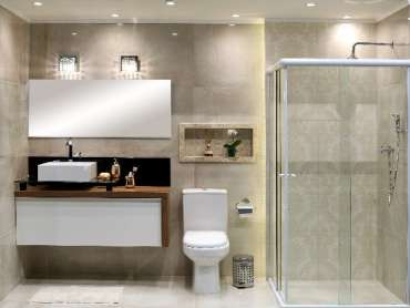 porcelanato no banheiro